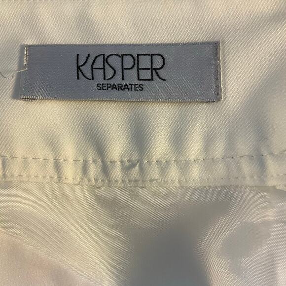 Kasper Separates White Pencil Skirt Classic Career Wear Basic Knee Length Sz 14 - Picture 3 of 6